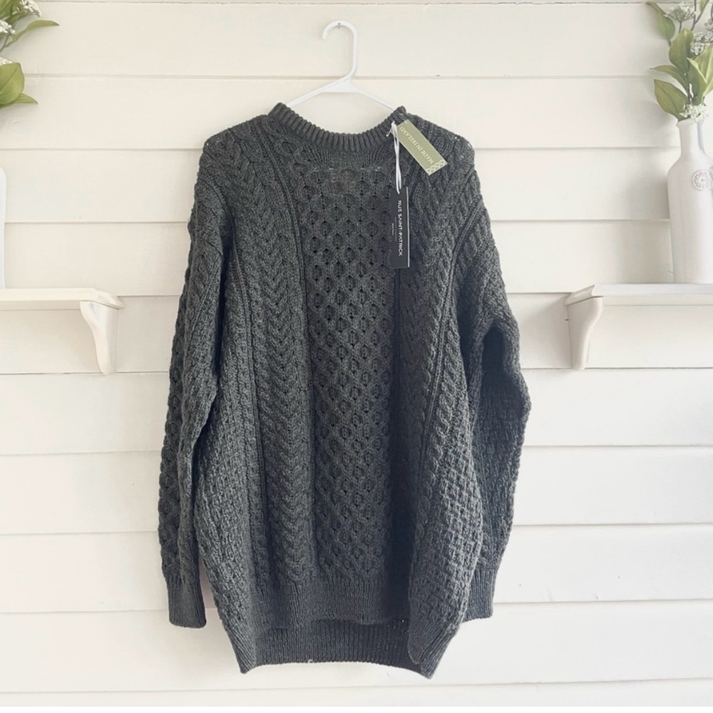 Rue Saint Patrick Wool Fisherman Sweater NWT